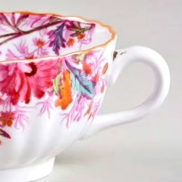 2 Spode Chelsea Garden Tea Cups Lot of 2 Trim Footed Handle EUC - Picture 4 of 12